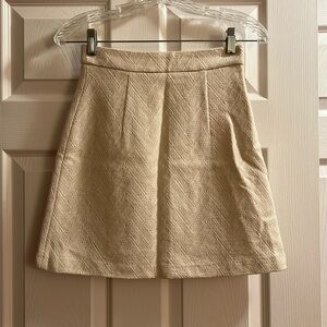 Kookai Cream Textured Mini Skirt 0